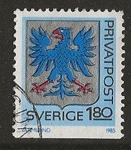 Zweden 8, wapen, Verzenden, Zweden, Gestempeld