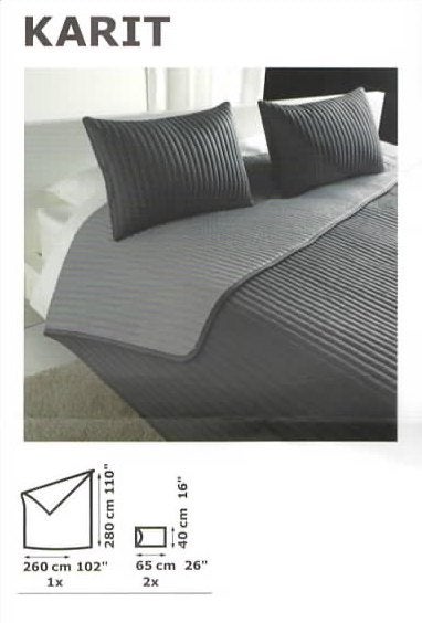 Antraciet bedsprei met 2 kussenhoezen Ikea Karit, Tweepersoons, Ophalen of Verzenden, Zo goed als nieuw, IKEA