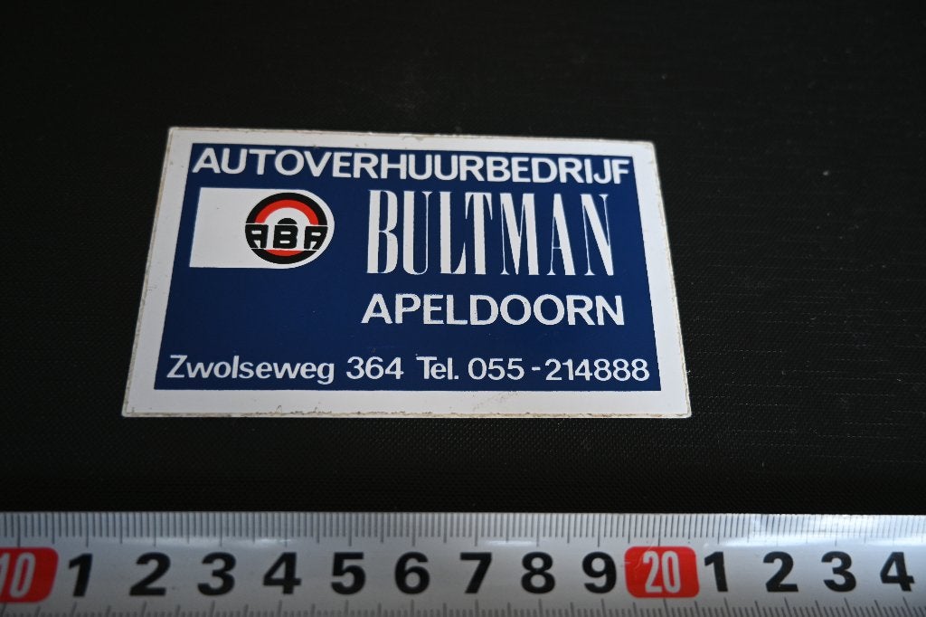 sticker Apeldoorn autoverhuurbedrijf BULTMAN Zwolseweg, Ophalen, Zo goed als nieuw