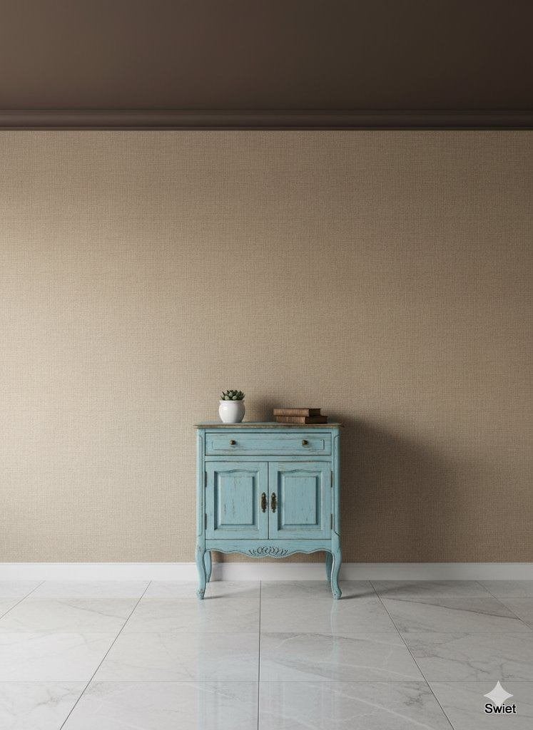 14186 Jute vintage behang burlap naturel eco swiet, Ophalen of Verzenden, Beige