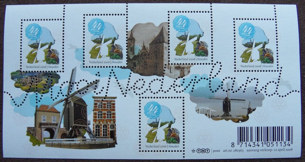 Velletje postzegels –  Mooi Nederland 2008 – Heusden, Postzegels en Munten, Ophalen of Verzenden