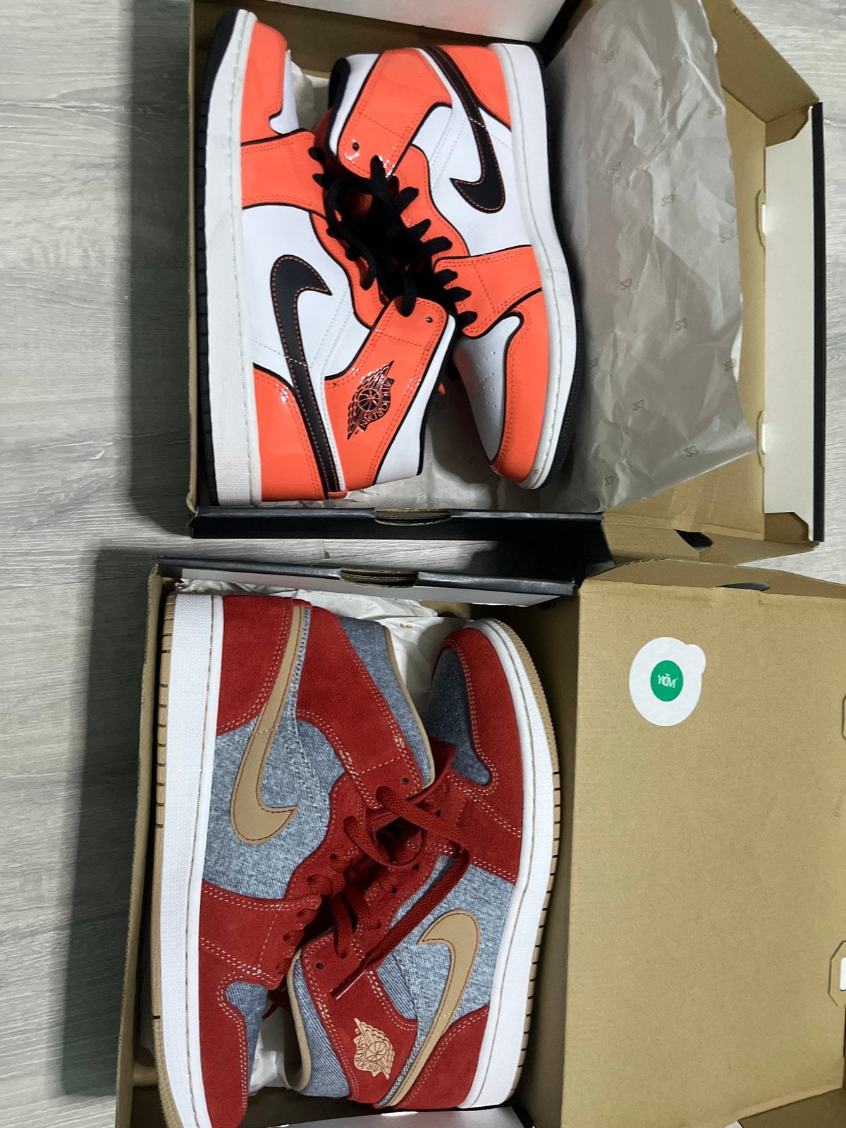Nike Air Jordan 1 Mid, Ophalen, Nieuw, Oranje, Sneakers of Gympen
