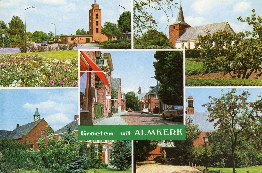 ALMKERK Panorama Kerken Centrum Groeten, Verzamelen, Verzenden, 1960 tot 1980, Gelopen, Noord-Brabant