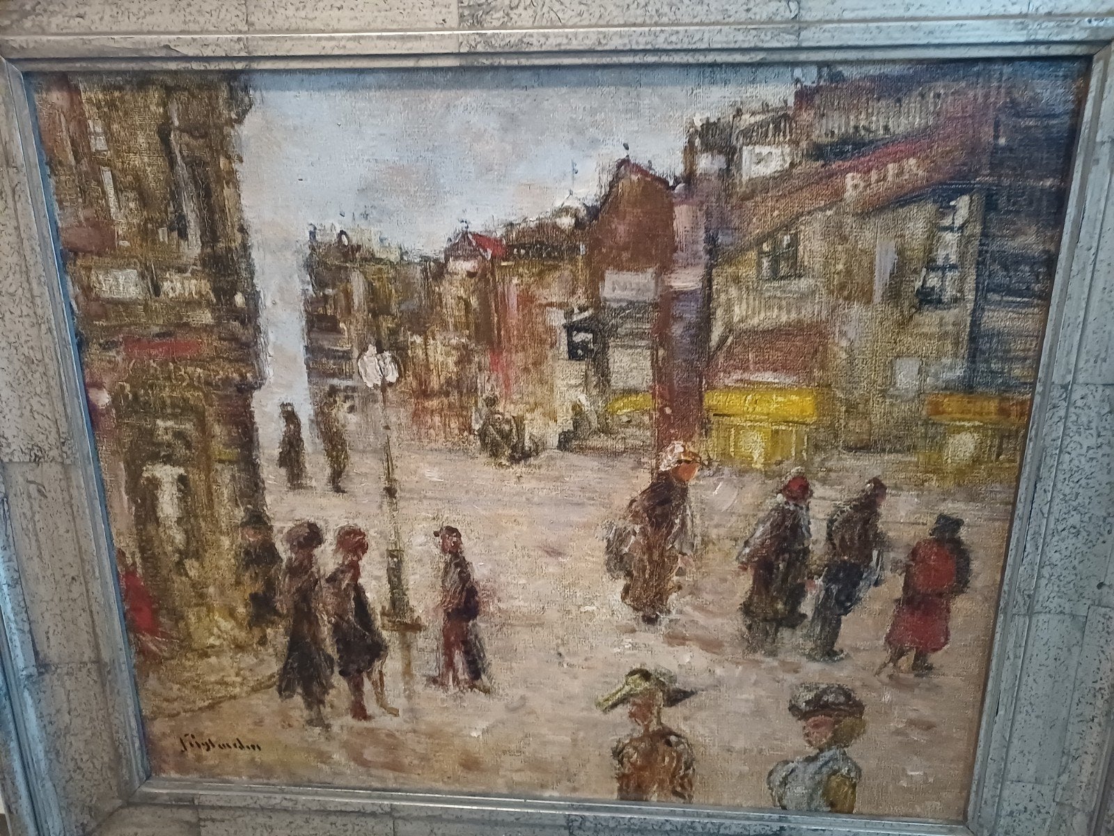 mooi schilderij Amsterdam gesigneerd j rijlaarsdam, Ophalen of Verzenden