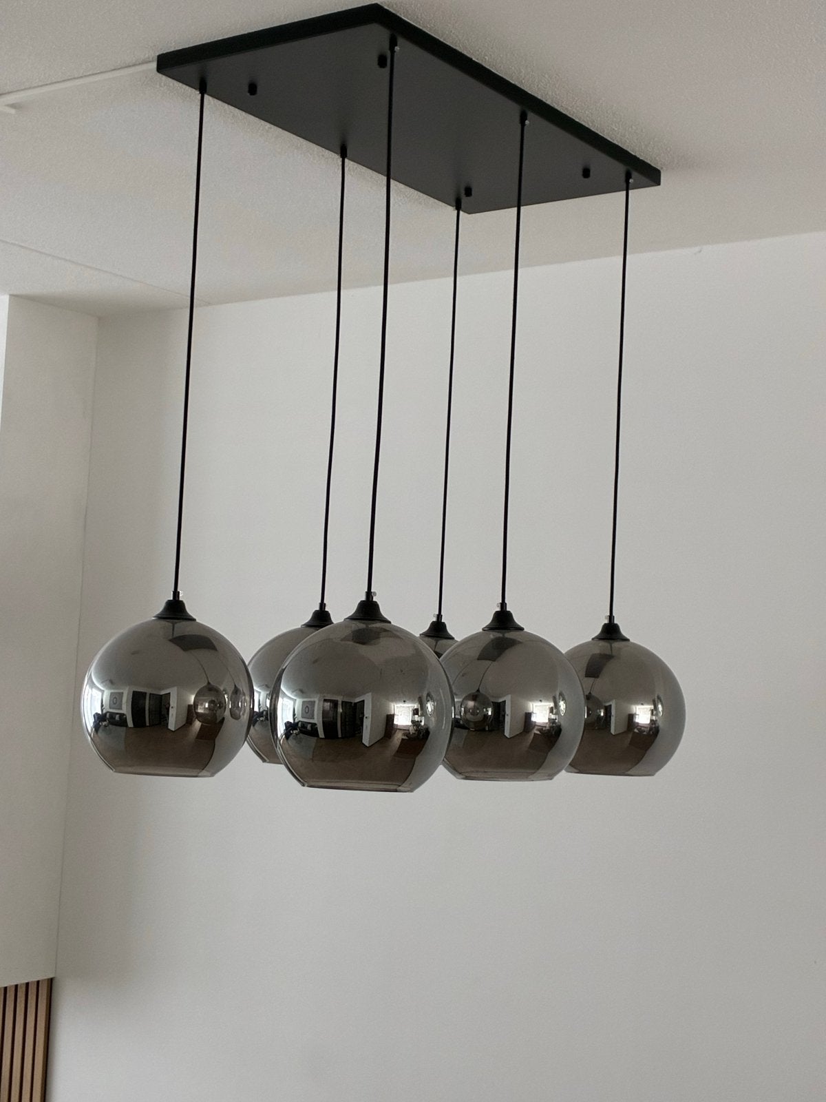Prachtige Eric Kuster stijl eettafel lamp, Ophalen, Zo goed als nieuw, Glas