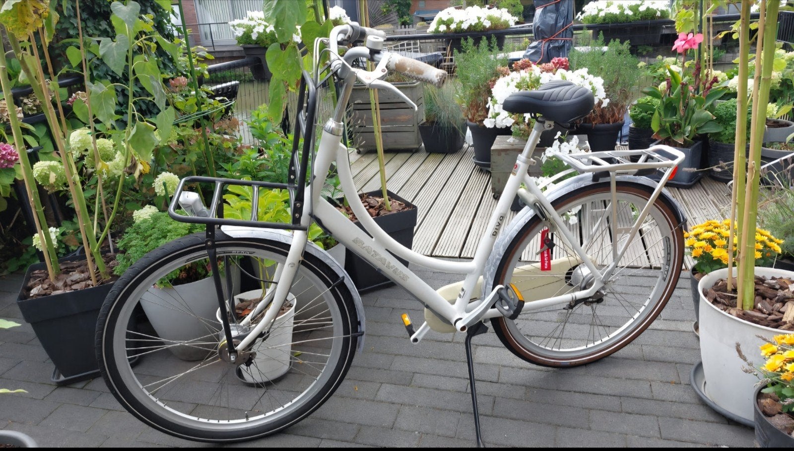 Batavus Diva Glamorous fiets 56 inch omafiets wit zilver, Ophalen, Versnellingen, Batavus, 53 tot 56 cm