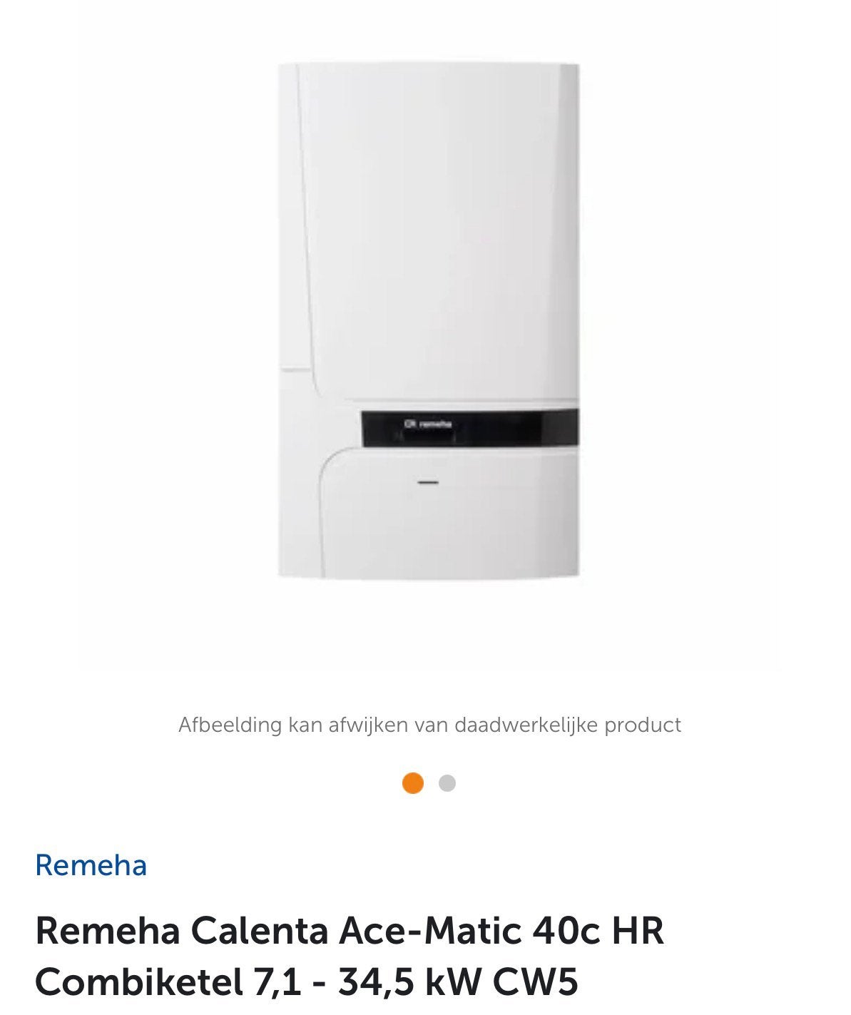 Remeha Calenta Ace Matic 40c cv ketel Nieuw garantie/bon, Ophalen, 30 tot 80 cm, Cv-ketel of Combi-ketel, Minder dan 60 cm