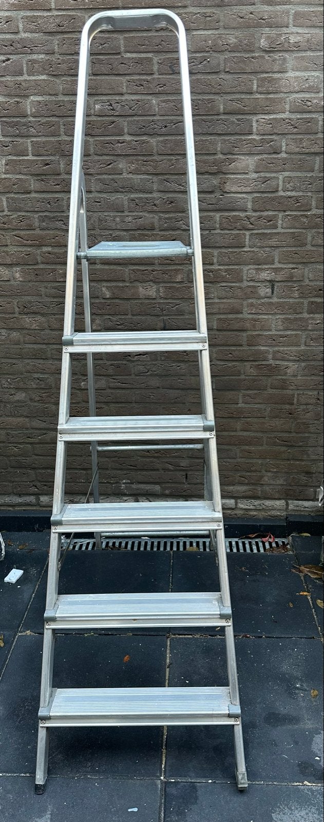 Aluminium trap met 6 treden - Gebruikt, goede staat, Ophalen of Verzenden, Gebruikt, Trap, Minder dan 2 meter