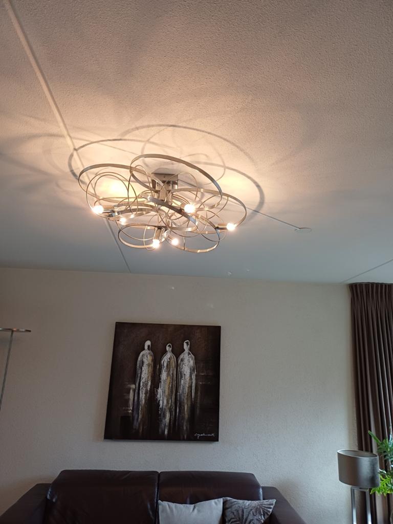 Te koop: Design plafondlamp/kroonluchter - Ztahl by Dijkos, Ophalen, Zo goed als nieuw, Metaal, Modern / Hotelchique