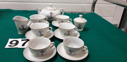 Mini servies visser, 15-delig compleet, Ophalen of Verzenden