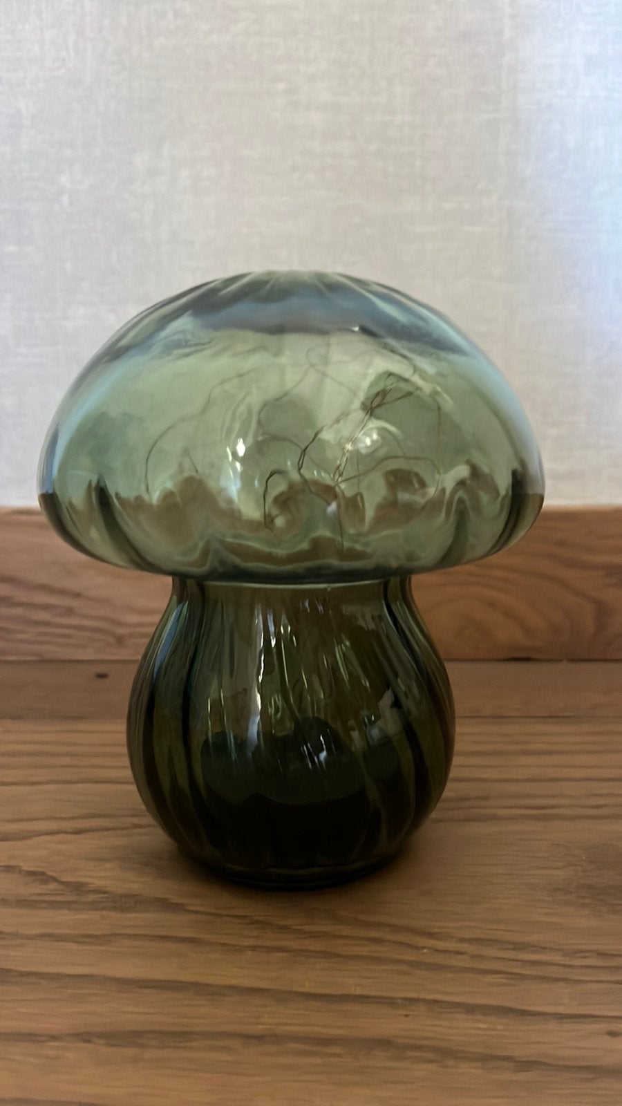 Leuk lampje paddenstoel, Ophalen, Groen, Werkt op batterijen, 15 cm