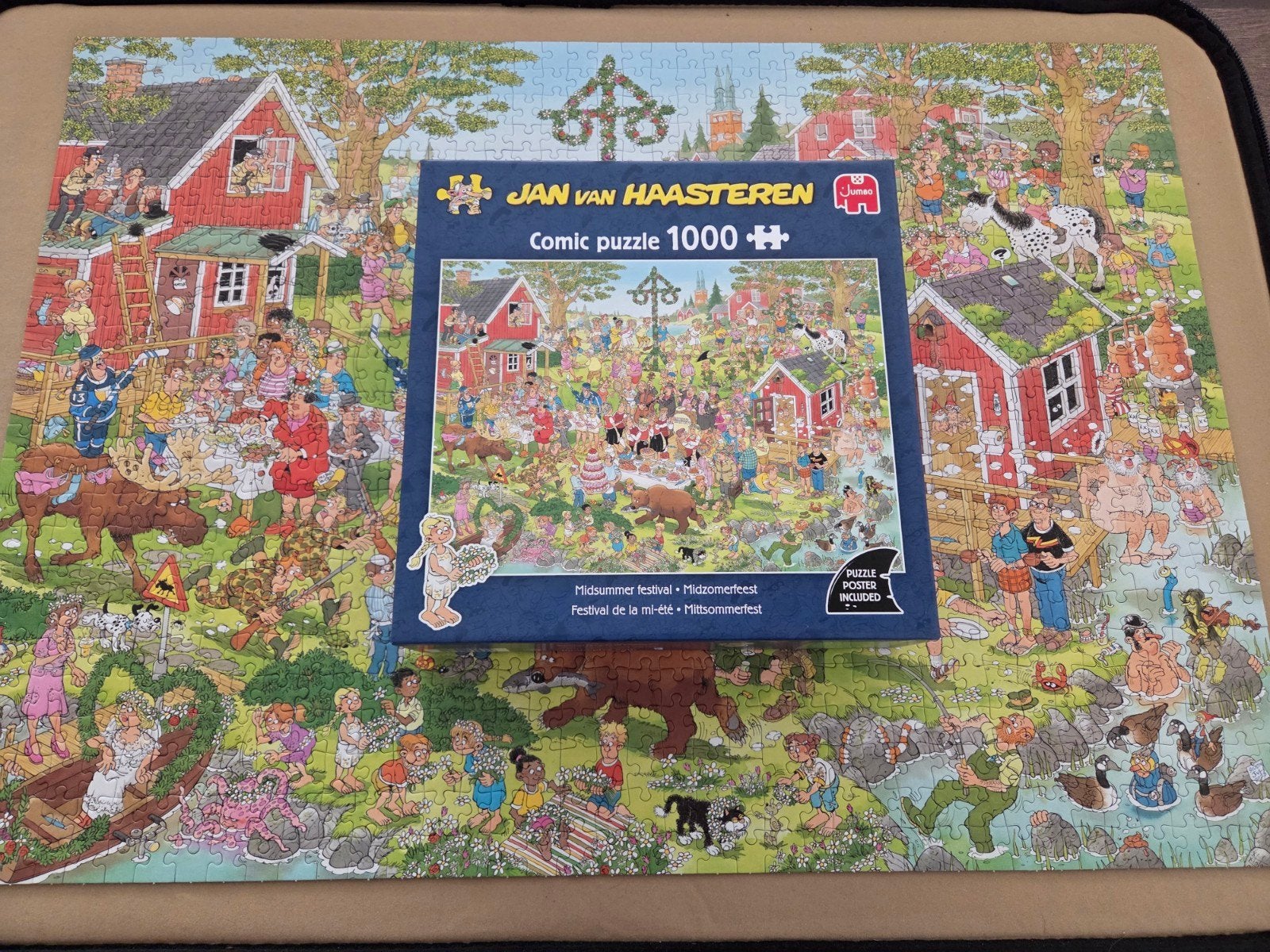 Jan van Haasteren Comic Puzzel 1000 Midzomerfeest, Ophalen of Verzenden, 500 t/m 1500 stukjes, Zo goed als nieuw, Legpuzzel