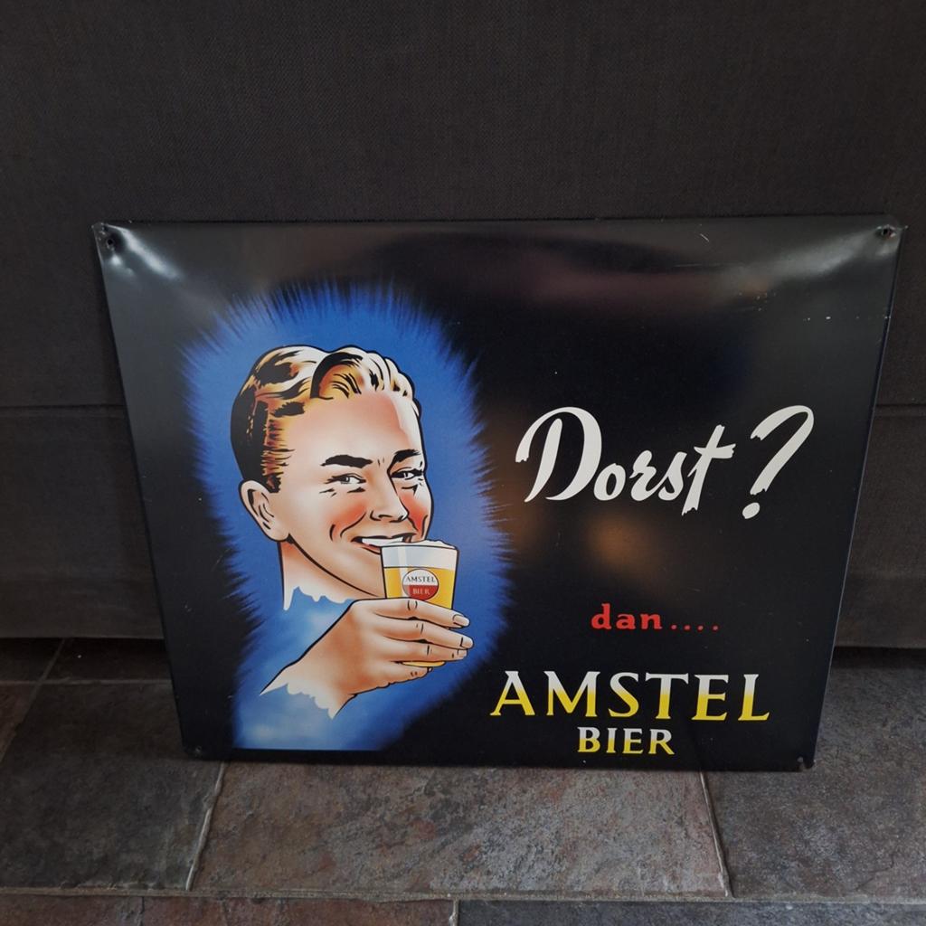 Amstel bord, Verzamelen, Biermerken, Ophalen of Verzenden, Gebruikt, Reclamebord, Plaat of Schild, Amstel