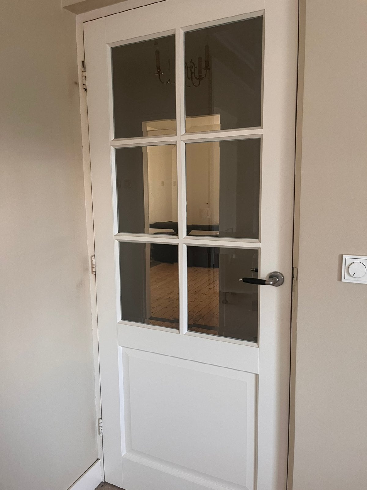 Deur met glas, Doe-het-zelf en Verbouw, Deuren en Horren, Ophalen, Gebruikt, Binnendeur, Glas
