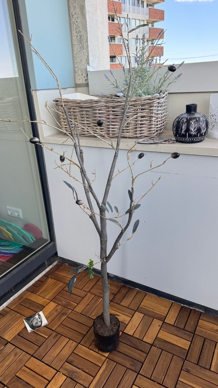 Kunst olijvenplant met pot, Ophalen, Zo goed als nieuw
