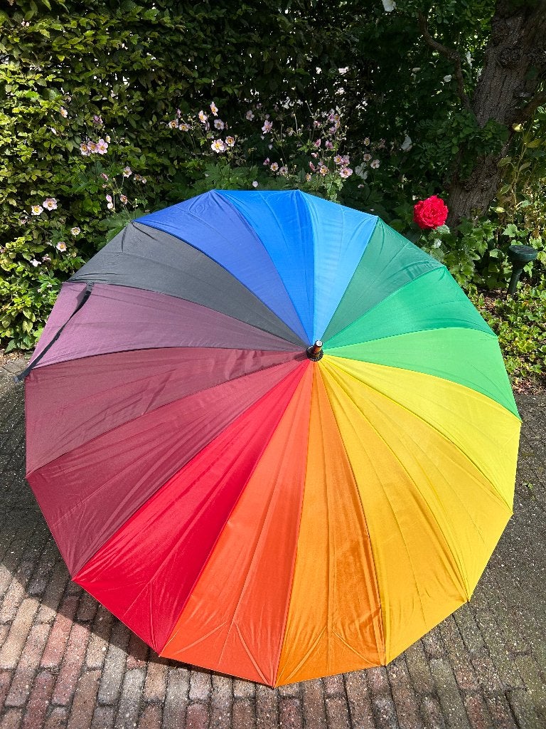 Grote regenboog paraplu diameter 130 cm NIEUW, Ophalen, Nieuw, Overige kleuren