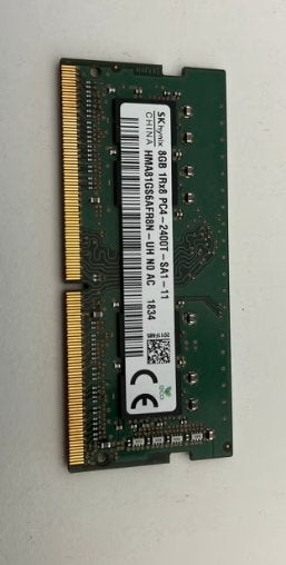 SK hynix 8GB 1RX8- 2400T MHz PC4 , geheugen gebruikt!, DDR4, 8 GB, Ophalen of Verzenden, Zo goed als nieuw
