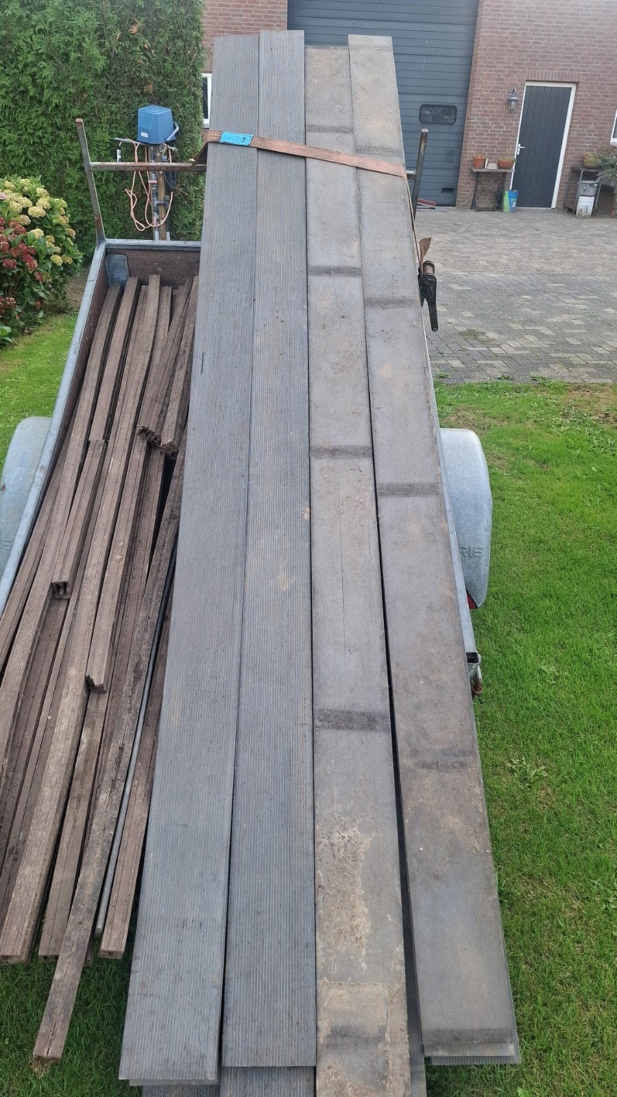Mooie composiet planken, vlonder, terras met liggers, Tuin en Terras, Terrasdelen en Vlonders, Ophalen, Composiet