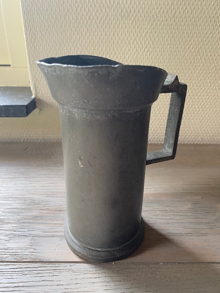 Antieke tinnen 1/2L maatkan Eindhoven –ijkmerken 1902-1913, Antiek en Kunst, Ophalen of Verzenden
