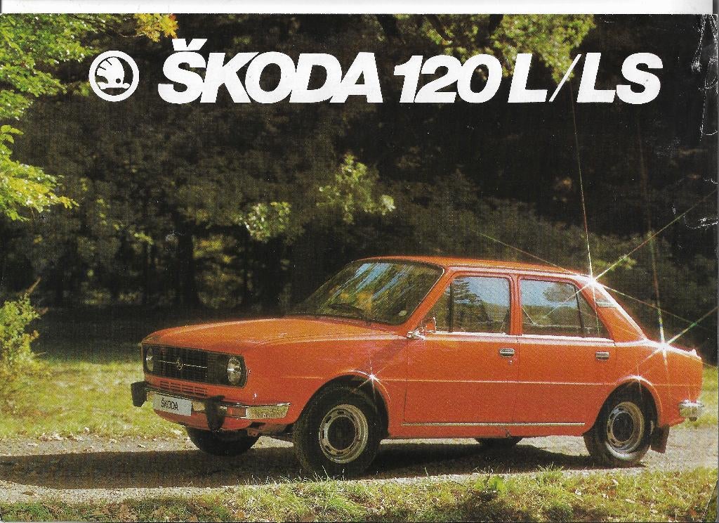 Leaflet/sheet SKODA 120L/LS, 1975 (GB)., Gelezen, Verzenden, Overige merken, Skoda