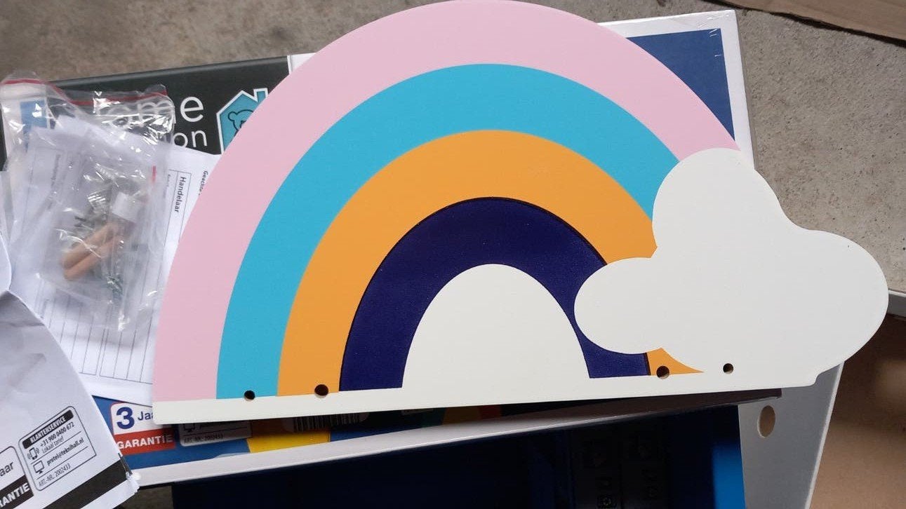 3 Kinderkamer Plankjes "Wolk" Regenboog, Overige merken, Nieuw, Ophalen of Verzenden, Wanddecoratie