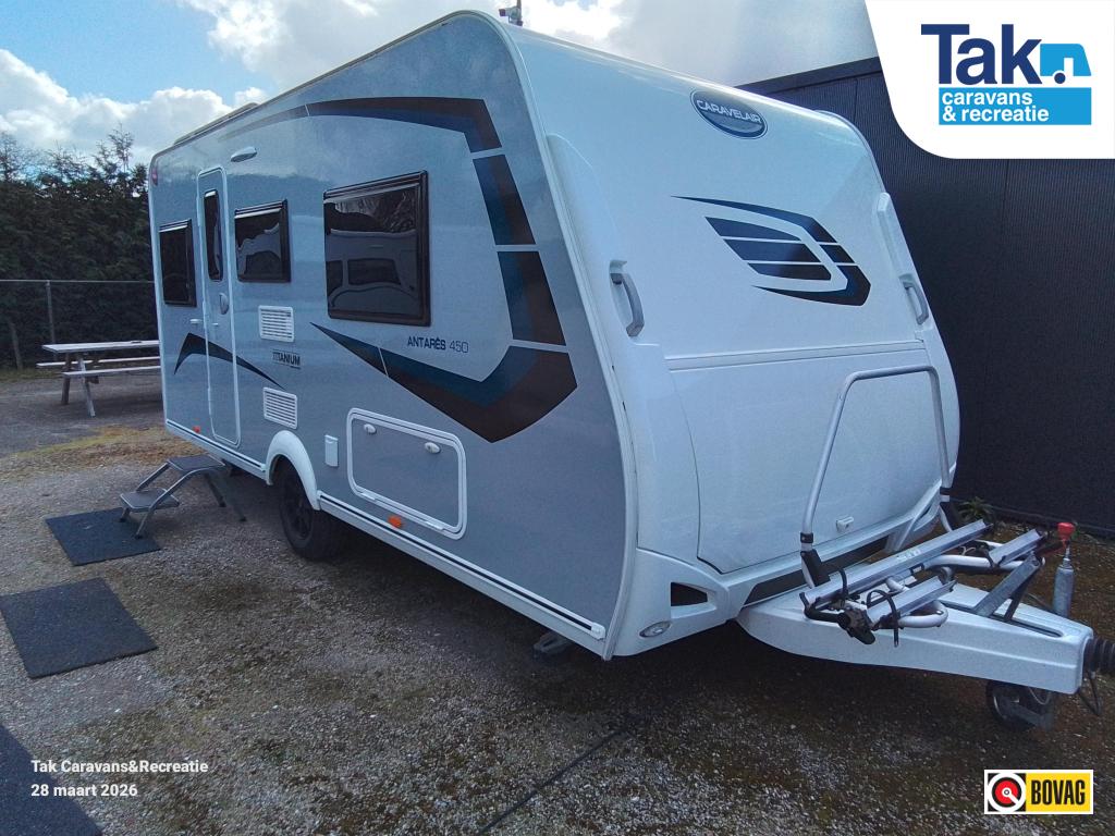 Caravelair Antares Titanium 450 Aparte bedden, Caravans en Kamperen, Bedrijf, Treinzit, Schokbreker, 5 tot 6 meter