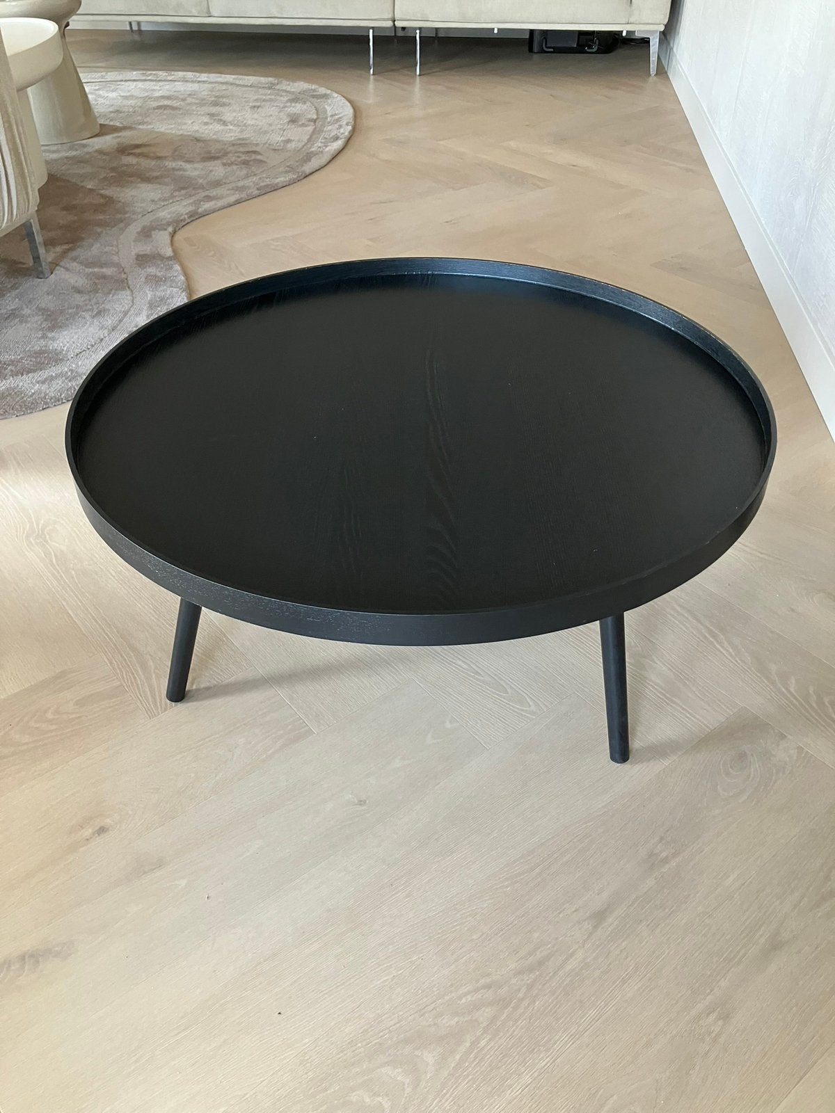 Salontafel Woood Mesa zwart, Ophalen, Zo goed als nieuw, Rond, 50 tot 100 cm