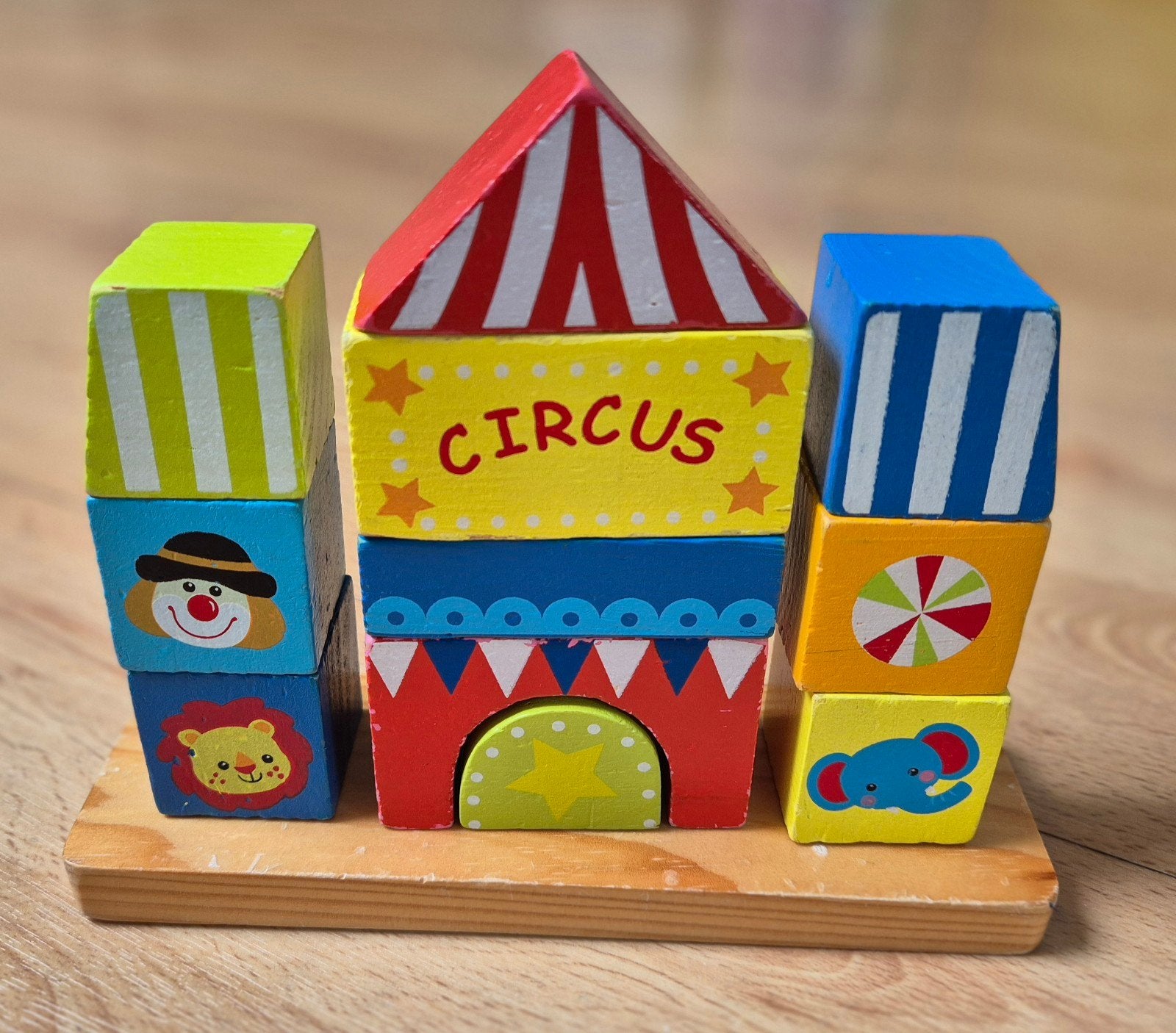 Houten circus stapelpuzzel, Ophalen of Verzenden, Zo goed als nieuw, Overige typen