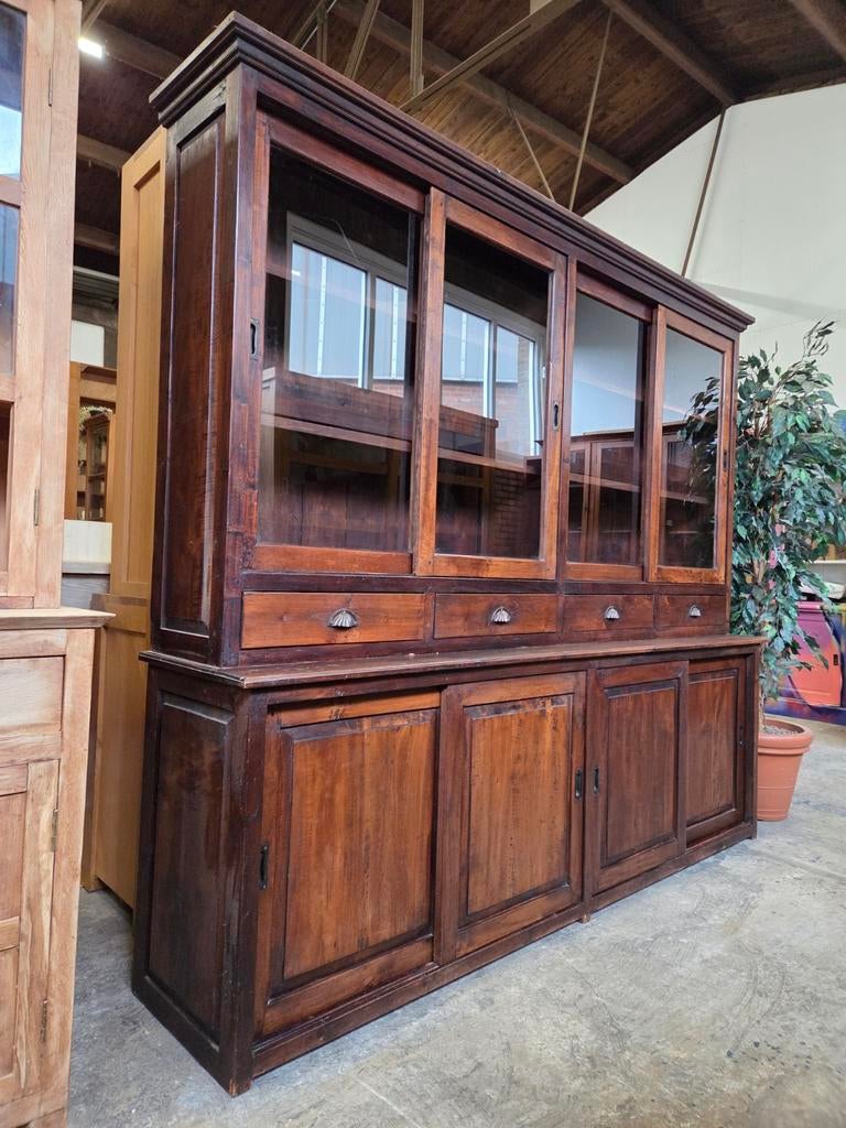 Prachtige winkelkast ~ buffetkast ~ vitrinekast ~ boekenkast, Ophalen, 200 cm of meer, Glas, 3 of 4 laden