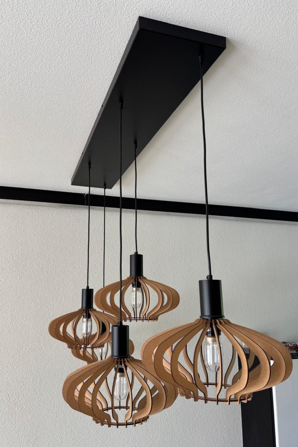 mooie hanglamp, Ophalen, Hout