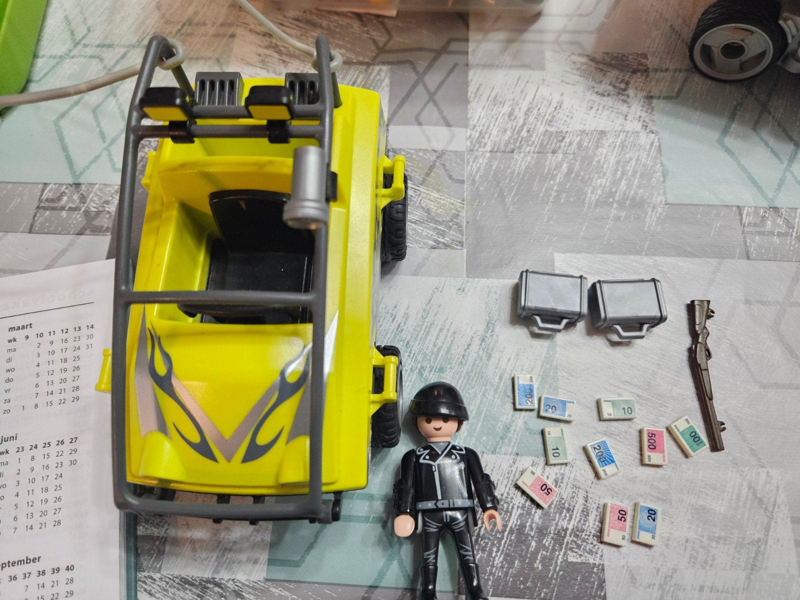 Playmobil gele buggy met figuur en accessoires, Kinderen en Baby's, Speelgoed | Playmobil, Ophalen of Verzenden, Gebruikt, Complete set