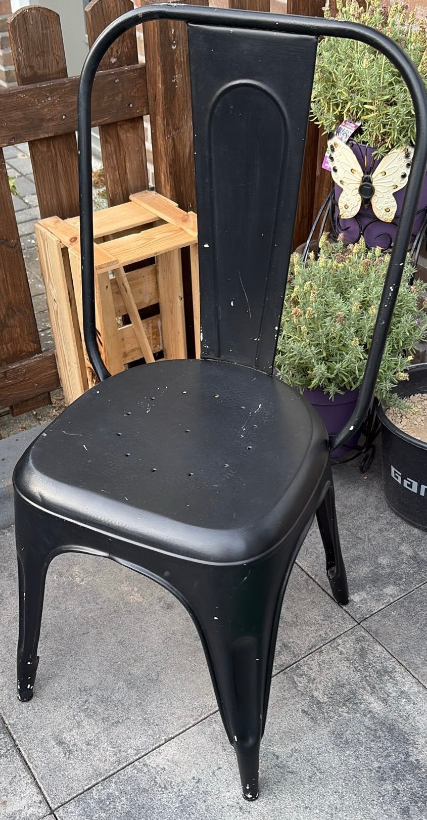 2 zwarte industriële stoelen, Ophalen, Gebruikt, Twee, Zwart