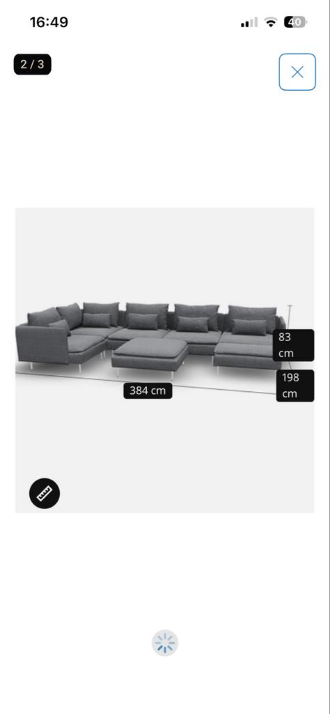 IKEA Söderhamn complete bank Tonnerud grijs zgan!, Ophalen, Hoekbank, 300 cm of meer, Zo goed als nieuw