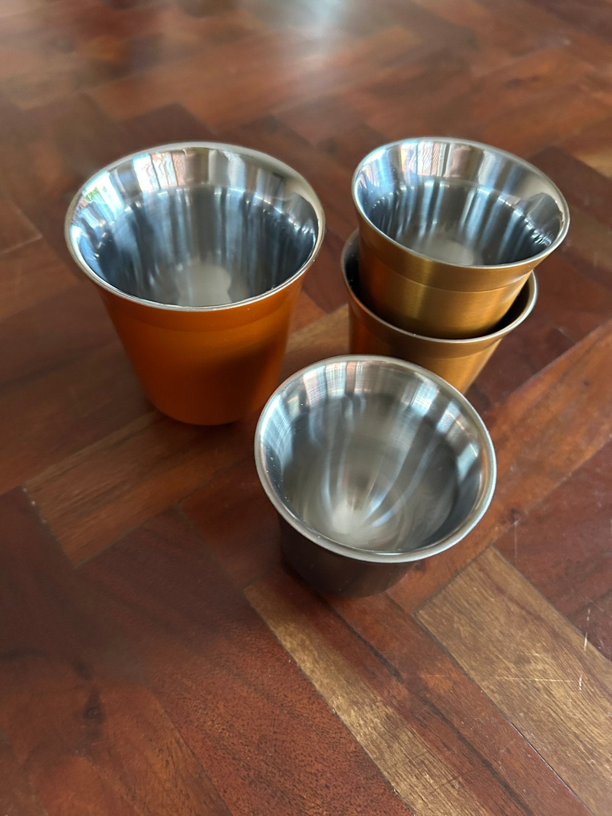 Nespresso Pixie 3 espresso en 1 Lungo rvs kopjes zgan, Huis en Inrichting, Ophalen of Verzenden, Zo goed als nieuw, Overige stijlen