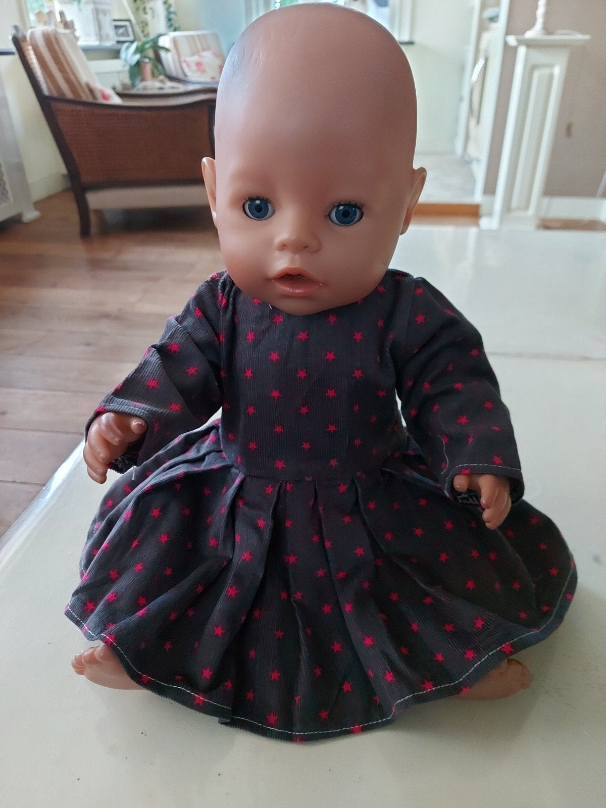 sterren corduroy zwierjurk baby born pop 43cm, Ophalen of Verzenden, Nieuw, Babypop