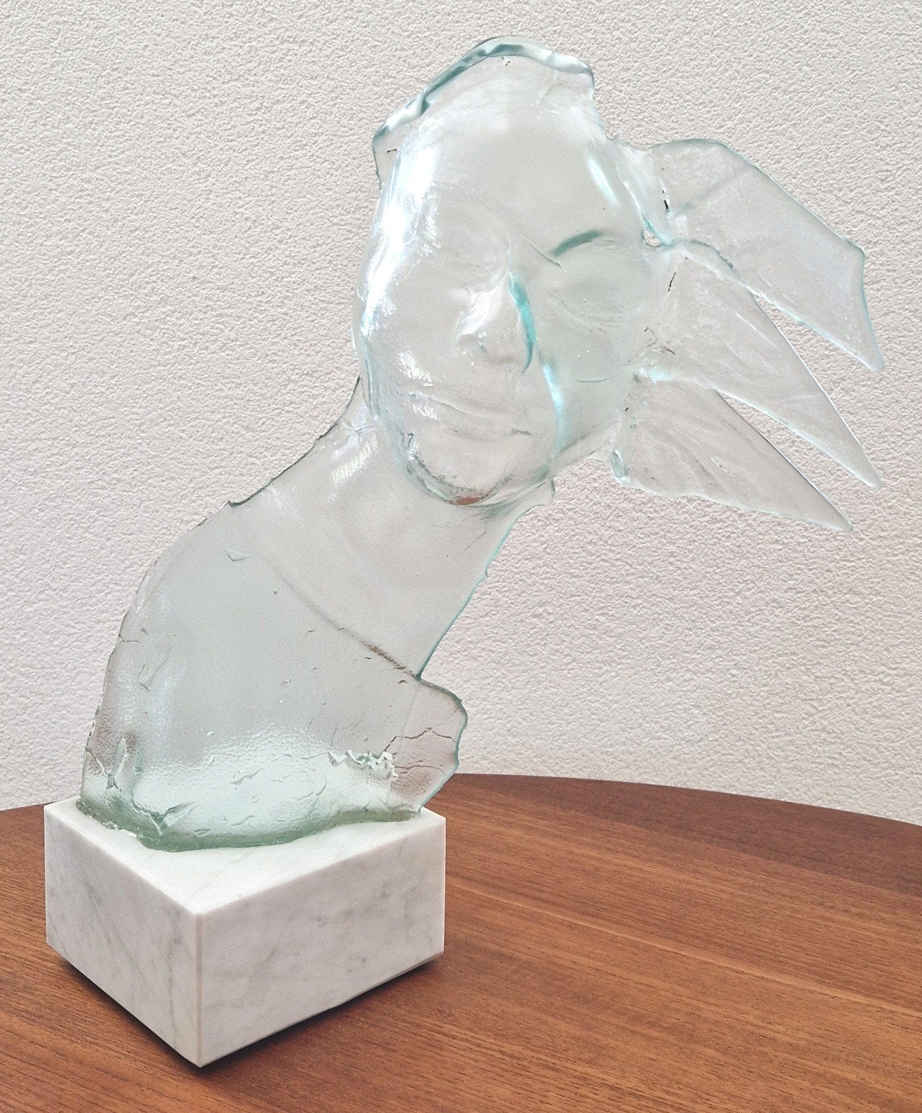 Mari Mészàros (1949) glazen vrouwenbuste / kunstobject, 1991, Ophalen, Glas, Buste, Handgemaakt