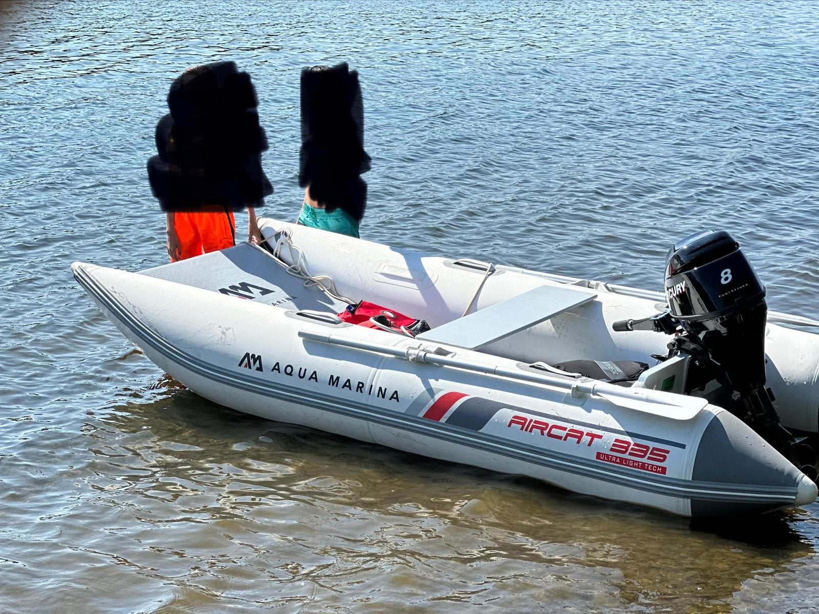 Aqua Marina AirCat 335 opblaasboot met Mercury 8pk motor, Airdeck, Inclusief motor, Zo goed als nieuw, Ophalen