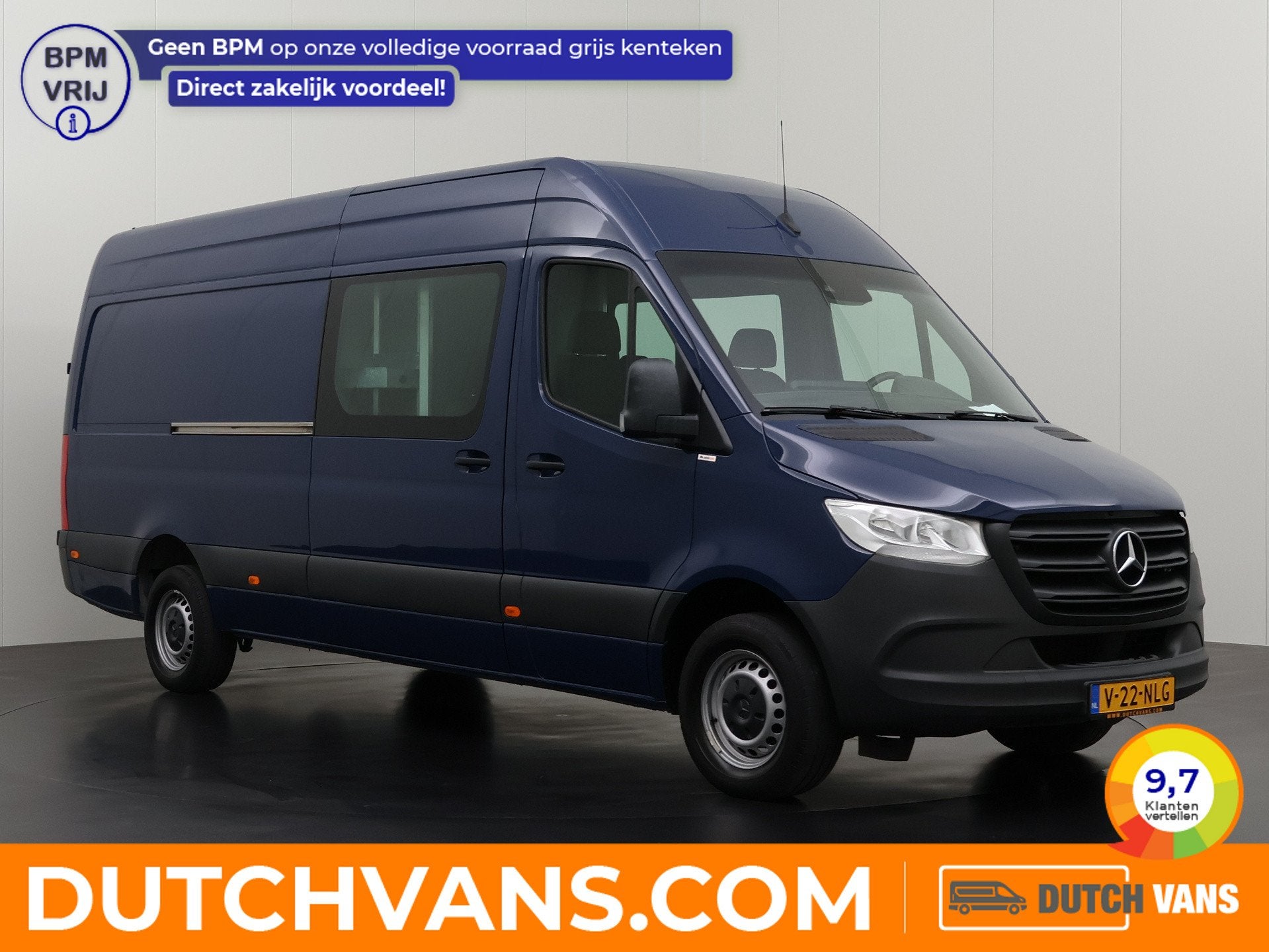 Mercedes-Benz Sprinter 319CDI 3.0V6 L3H2 Maxi Dubbele Cabine, Auto's, Bestelauto's, Gebruikt, 190 pk, Multifunctioneel stuurwiel