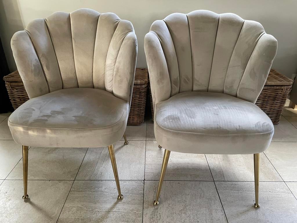 2 eetkamerstoelen merk: Richmond  model: Pippa kleur: Khaki., Ophalen, Gebruikt, Twee, Overige kleuren