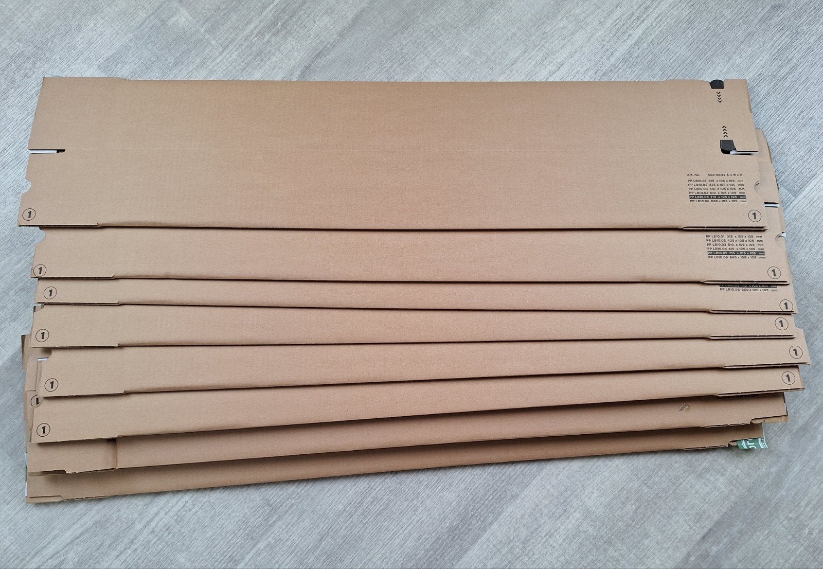 Acht kartonnen verzendkokers 715x105x105 mm, Ophalen, Nieuw