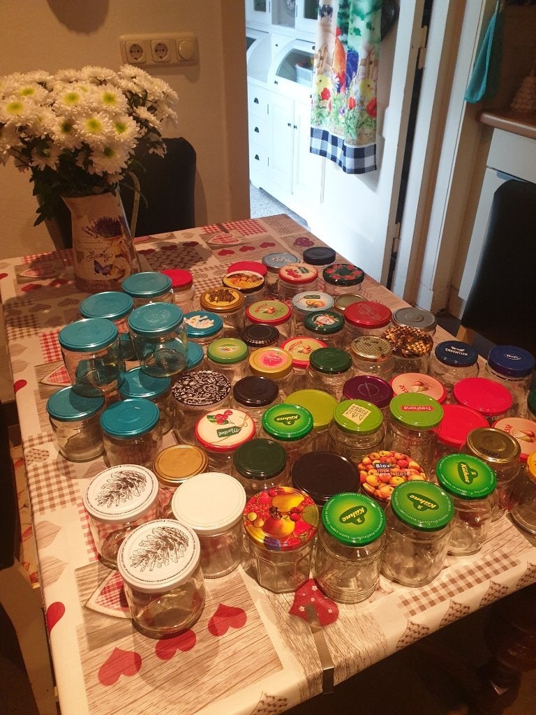 Velerlei zuivere glazen voor inmaak, maken jam en meer. €10., Ophalen, Gebruikt