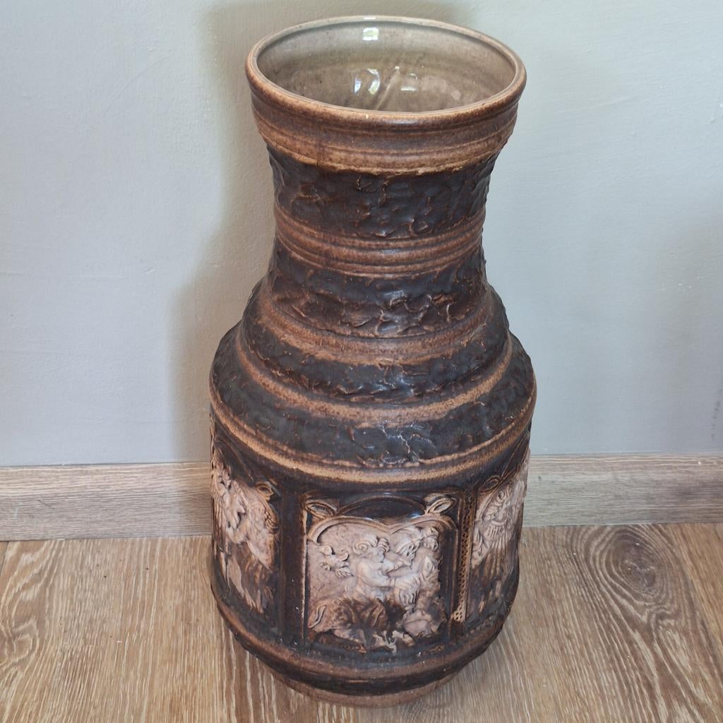 Jasba W.Germany grote vaas retro, Huis en Inrichting, Woonaccessoires | Vazen, Ophalen, Gebruikt, Overige kleuren, Aardewerk of Porselein