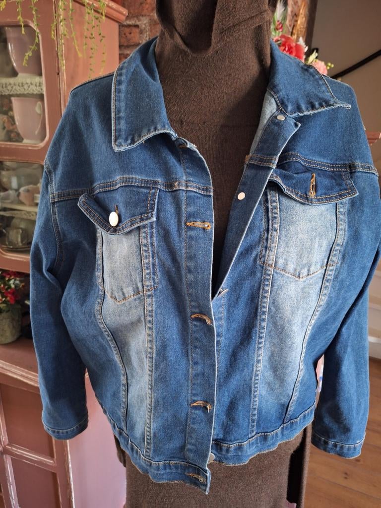 Spijkerjas maat xl stretch, Ophalen of Verzenden, Zo goed als nieuw, Maat 46/48 (XL) of groter, Blauw