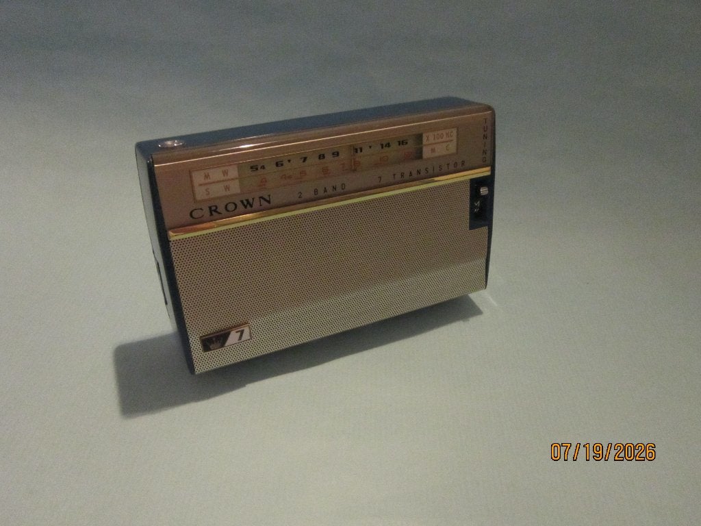 Crown 2 bands 7 Transistor Radio Model TR-702 Japan 1962, Ophalen of Verzenden