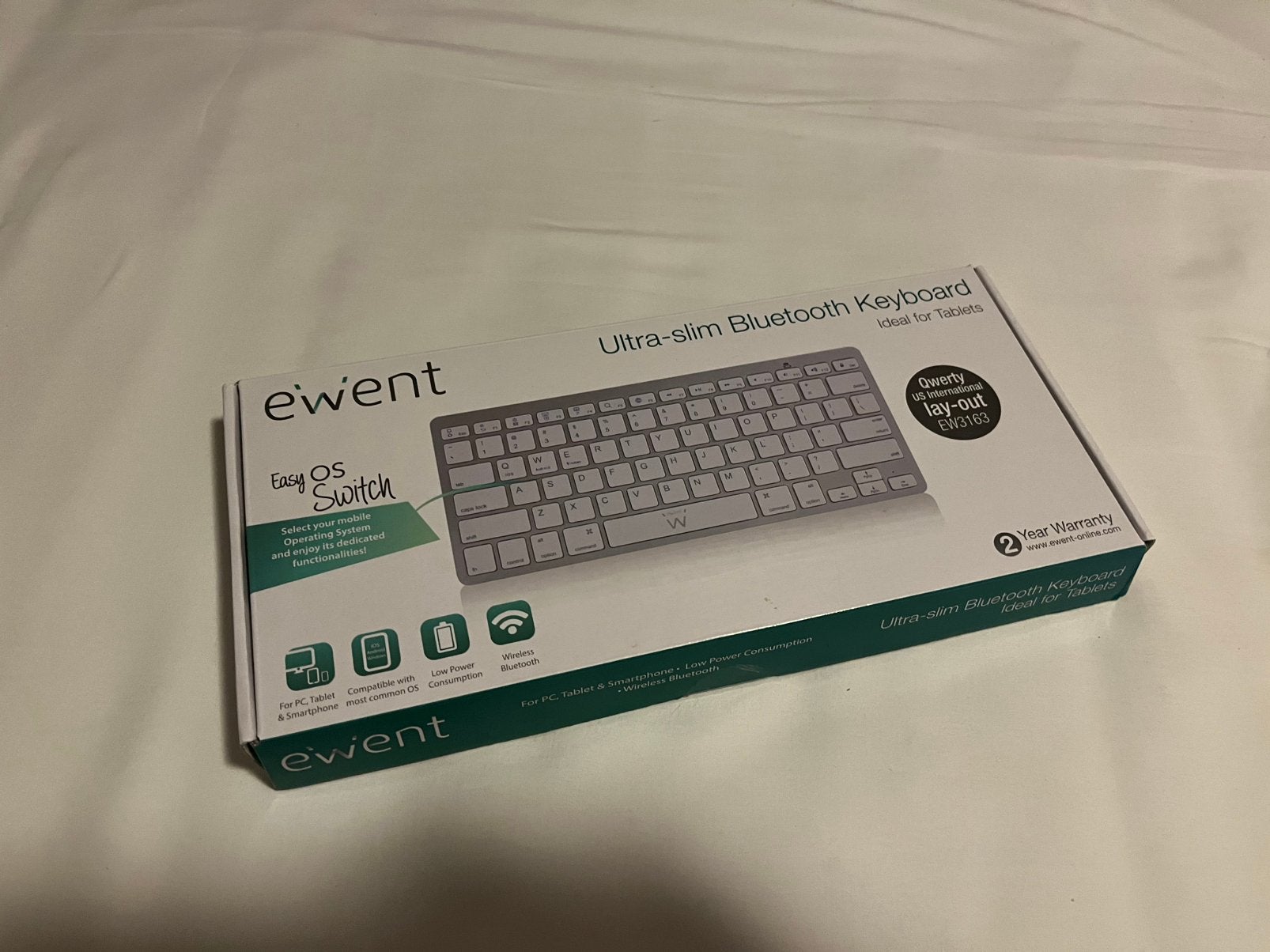 Ewent EW3163 bluetooth toetsenbord, Ophalen, Qwerty, Zo goed als nieuw, Ewent