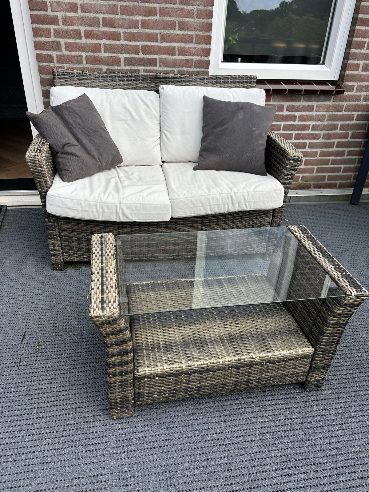 Hartman loungeset - Gebruikt maar netjes, Ophalen, Gebruikt, 3 zitplaatsen, Loungeset