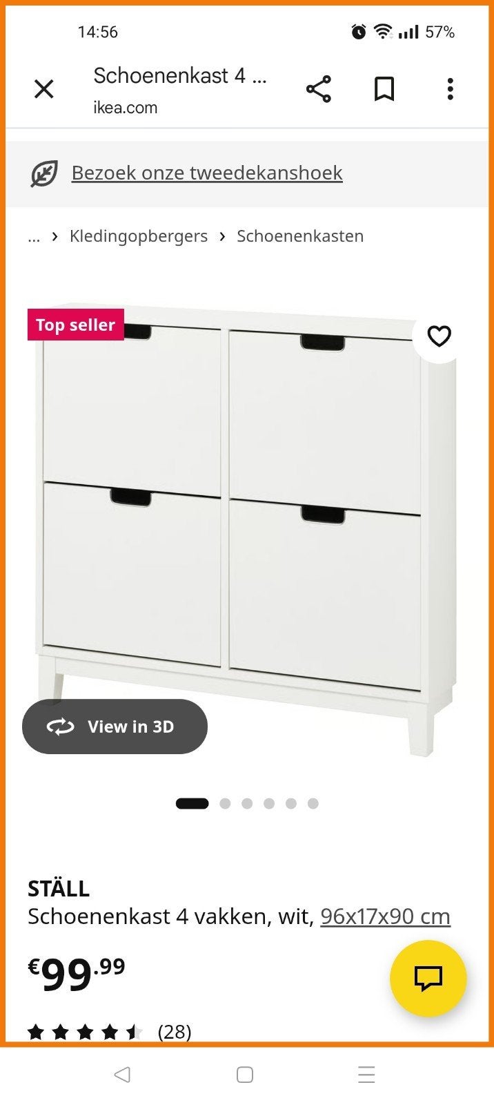 IKEA schoenenkast Stall, Ophalen