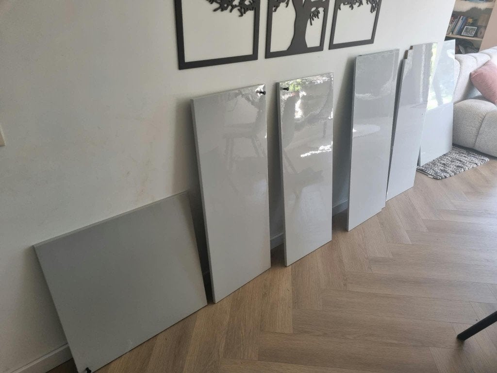 IKEA method keukenfrontjes en afdekpanelen – hoogglans grijs, Huis en Inrichting, Ophalen, Gebruikt, 50 tot 100 cm, Minder dan 100 cm