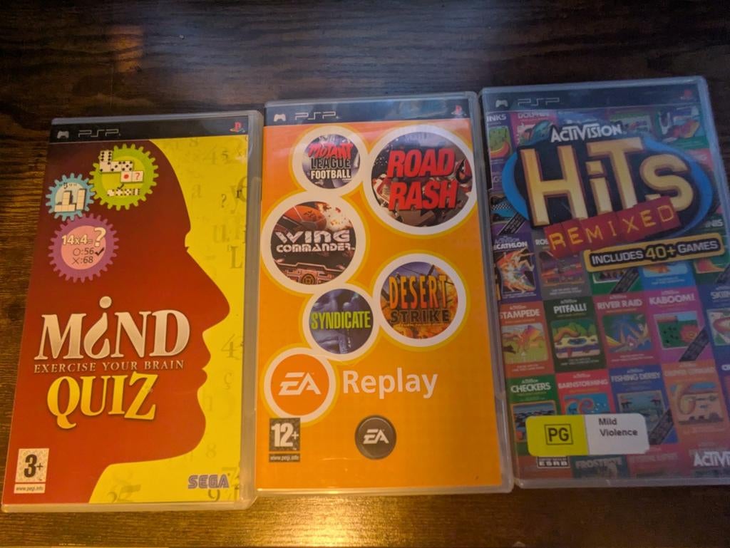 PSP Games: Mind Quiz, EA Replay, Activision Hits Remixed, Gebruikt, Overige genres, 1 speler, Ophalen of Verzenden