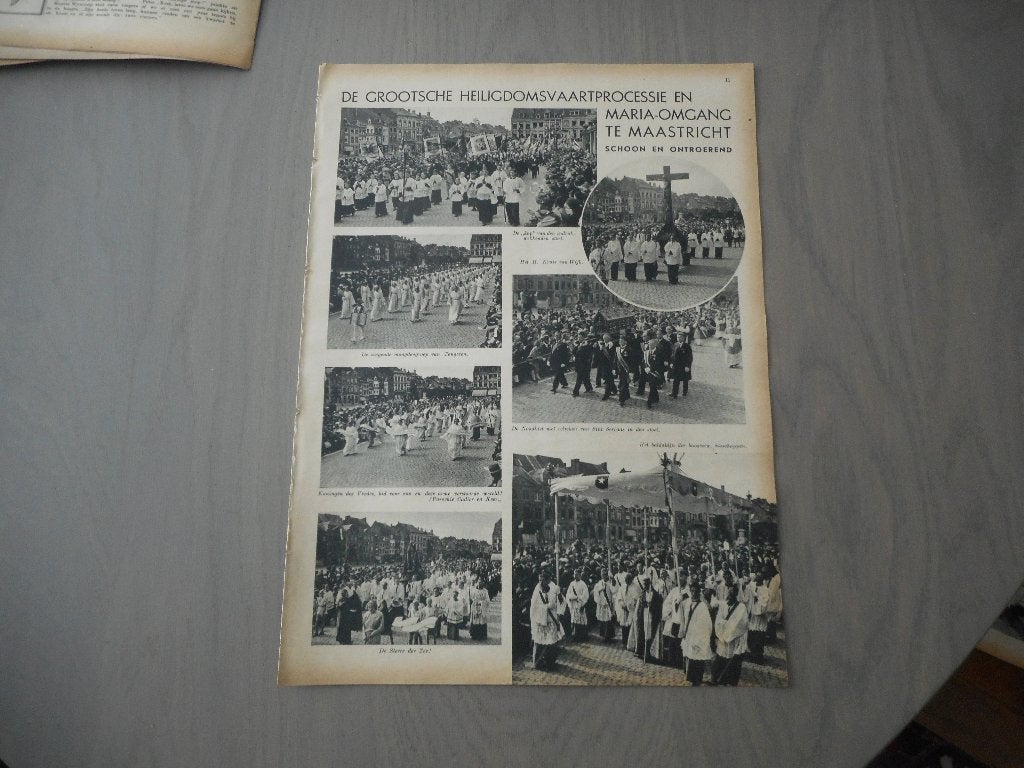 Maastricht. Maria-Omgang. Heiligdomsvaart. 1937., Verzamelen, Ophalen of Verzenden, 1920 tot 1940, Nederland, Knipsel(s)